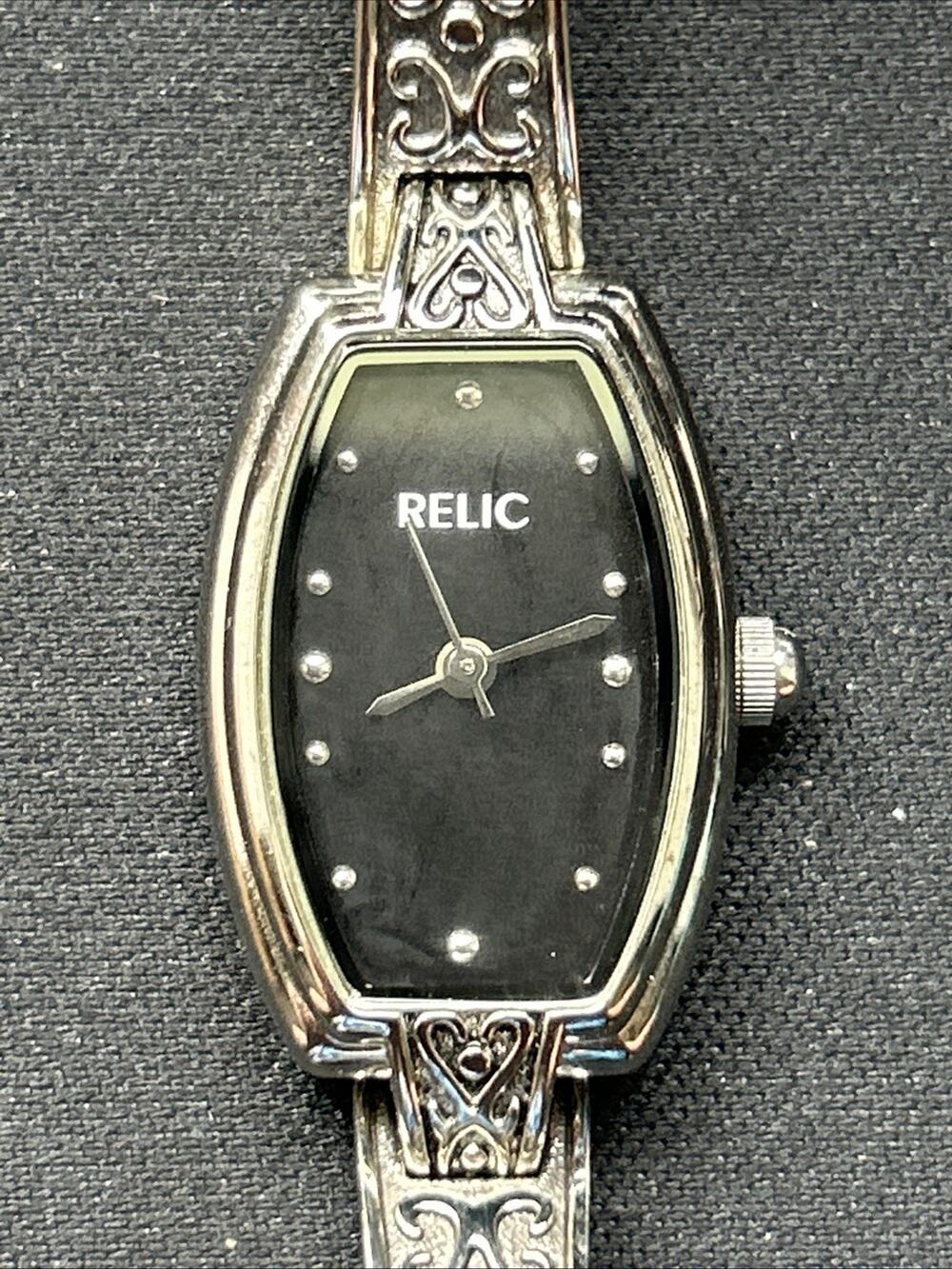 Relic Silver Tone Black Dial Women’s Quartz Watch